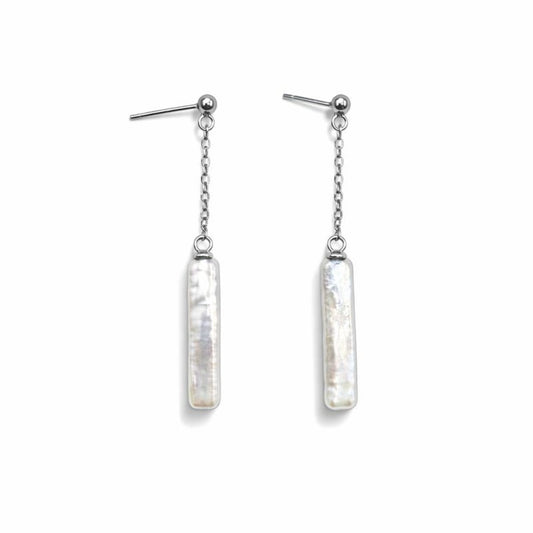 S925 Freshwater Pearl Dangle Earrings