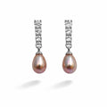 Freshwater Pearl and Crystal Dangle Earrings