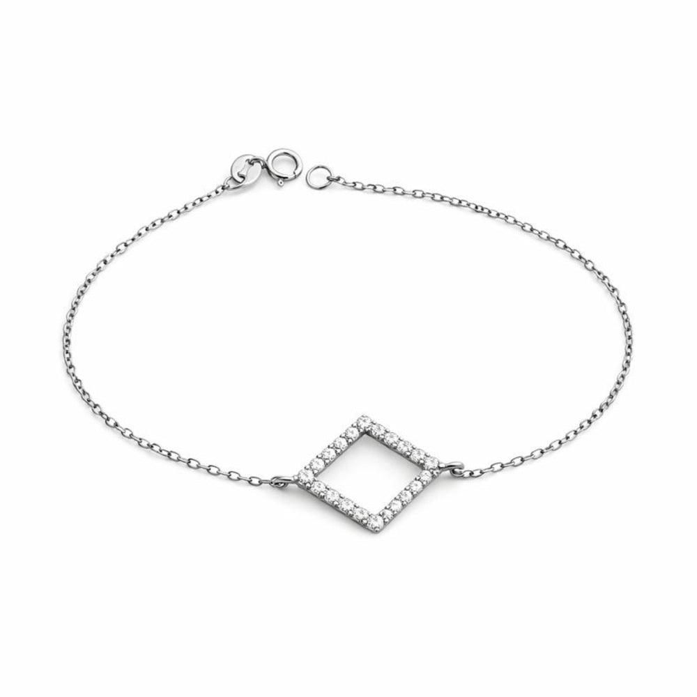S925 Pavé Diamond Shaped Bracelet 8”