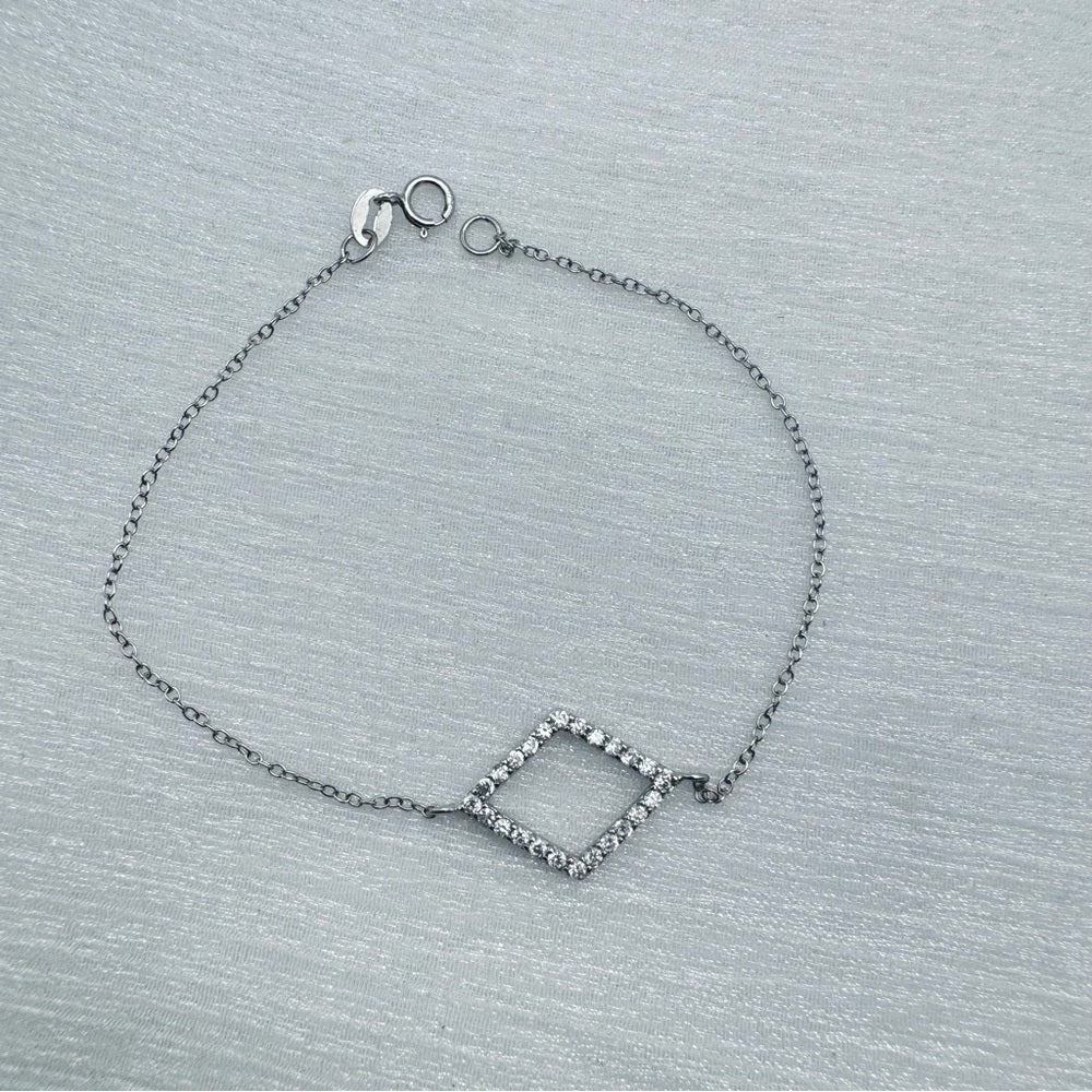 S925 Pavé Diamond Shaped Bracelet 8”