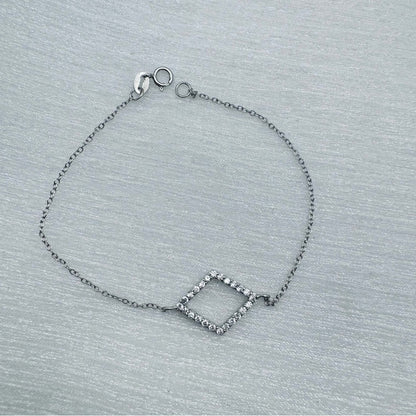 S925 Pavé Diamond Shaped Bracelet 8”