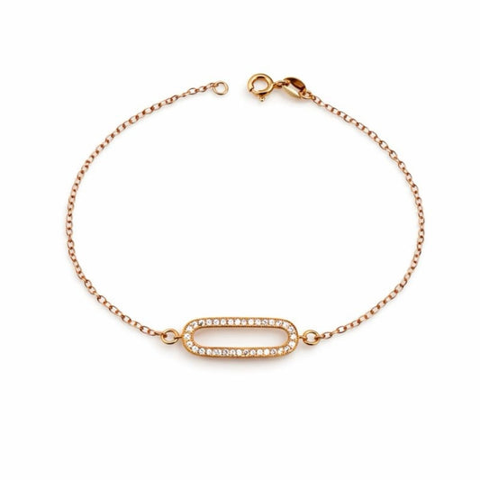 S925 Rose Gold Oval Link Bracelet 7.5”