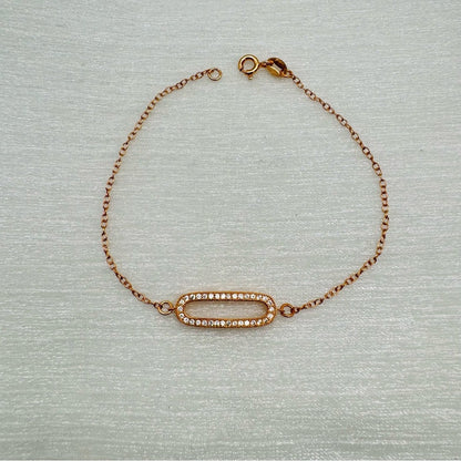 S925 Rose Gold Oval Link Bracelet 7.5”