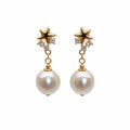 Stars & Freshwater Pearl Dangle Earrings