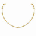 Gold Bezel Crystal Necklace 24”