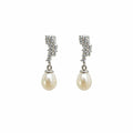 Pavé Crystal & Freshwater Pearl Dangle Earrings