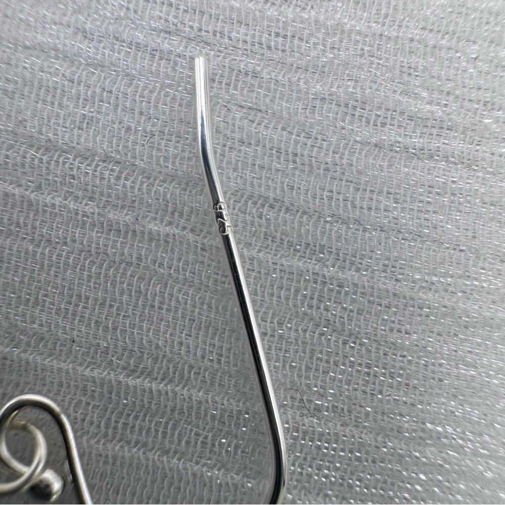 #1162 S925 Green Moonstone and Spinel Dangle Earrings