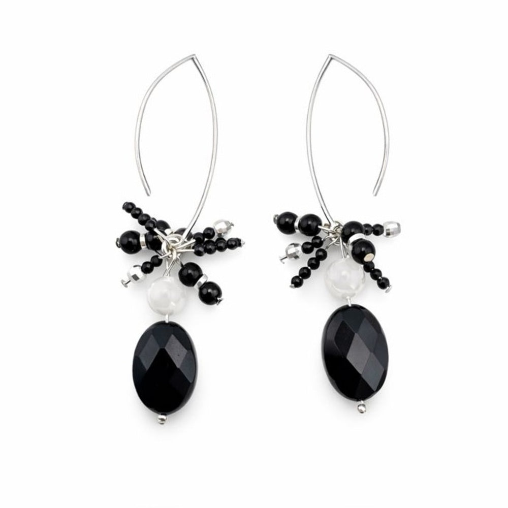 #1121 S925 Black Onyx, Moonstone and Spinel Threaders
