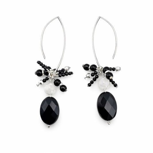 #1121 S925 Black Onyx, Moonstone and Spinel Threaders