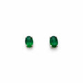 Green Chalcedony Oval Stud Earrings