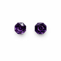 Amethyst Hexagon Faceted Stud Earrings