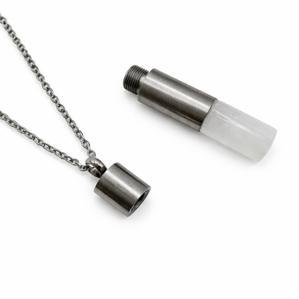 Clear Quartz Secret Container Necklace