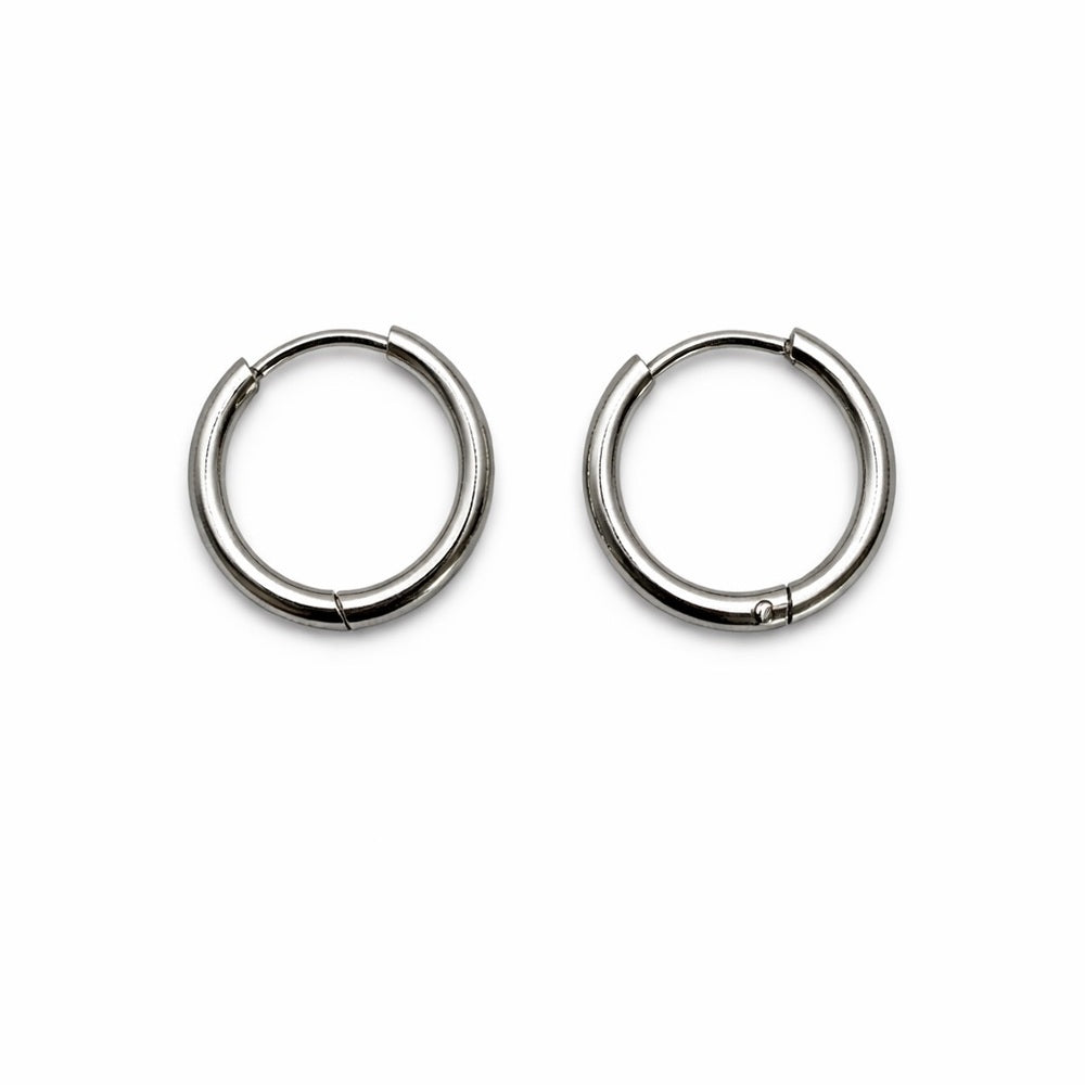 14mm | Hoop/ Huggie Earrings - Silver (#43)