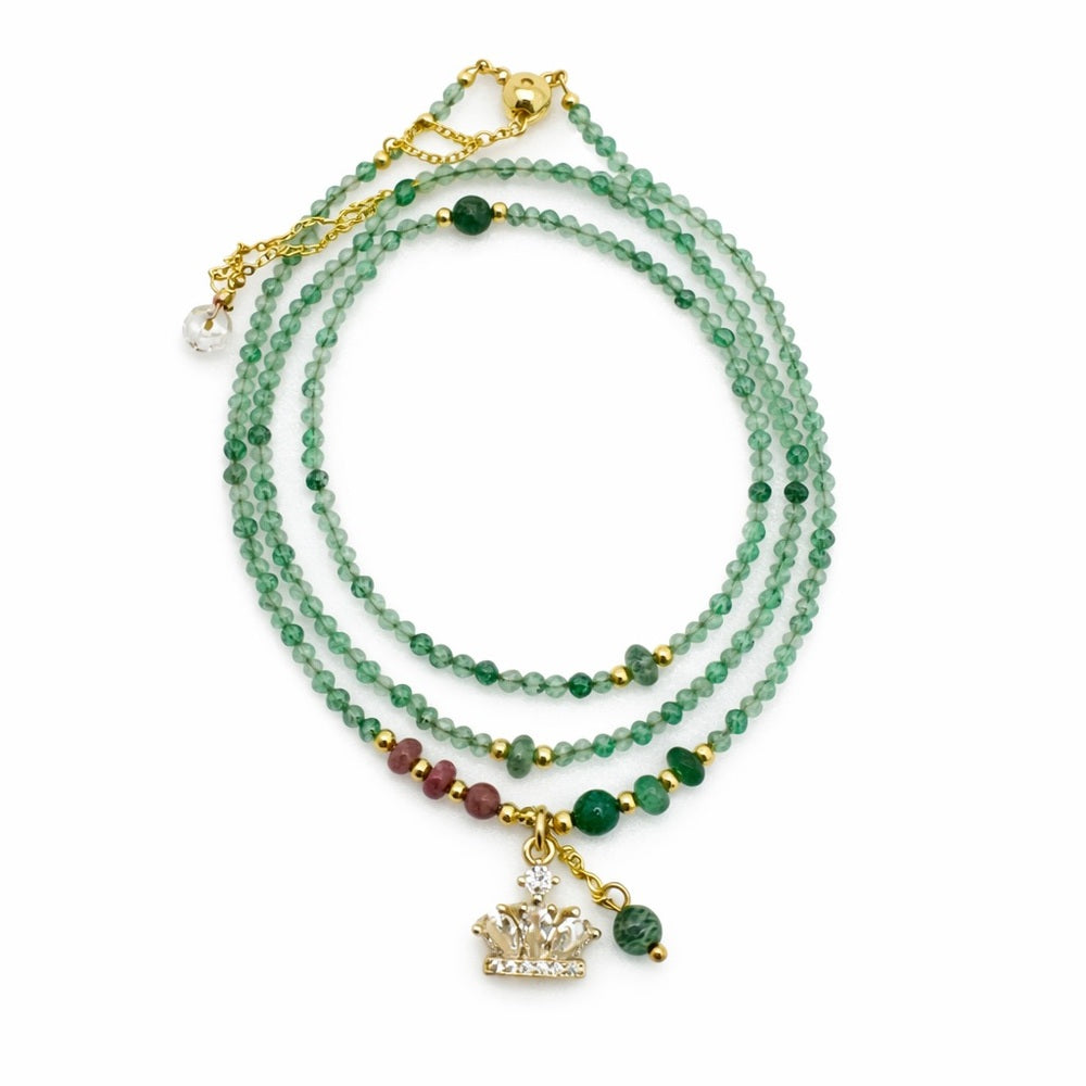 Green Aventurine & Rhodonite Adjustable Necklace