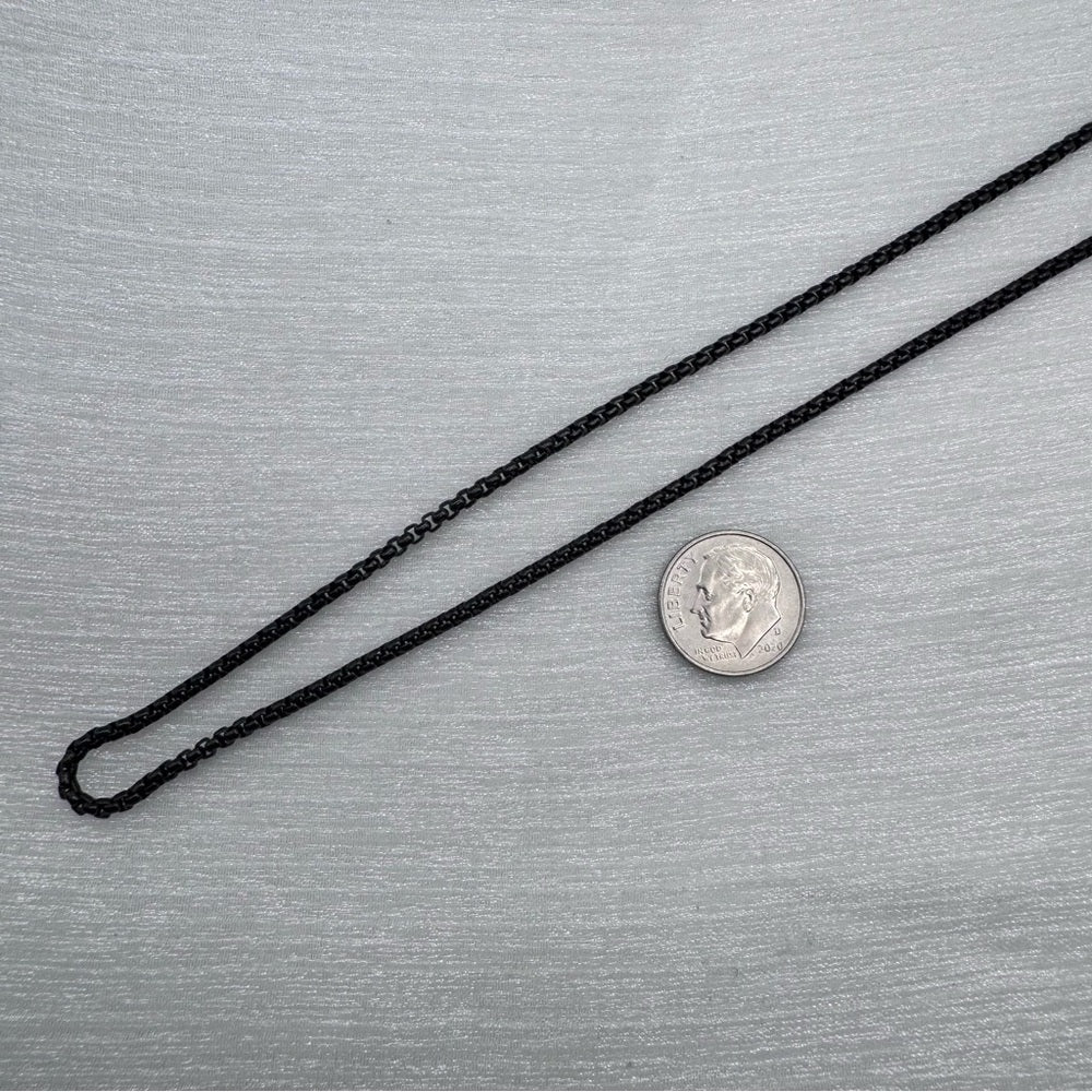 2mm Black Rolled Box Link Chain