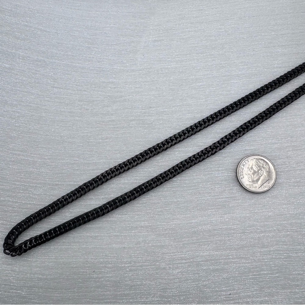 4mm Black Double Cuban Chain