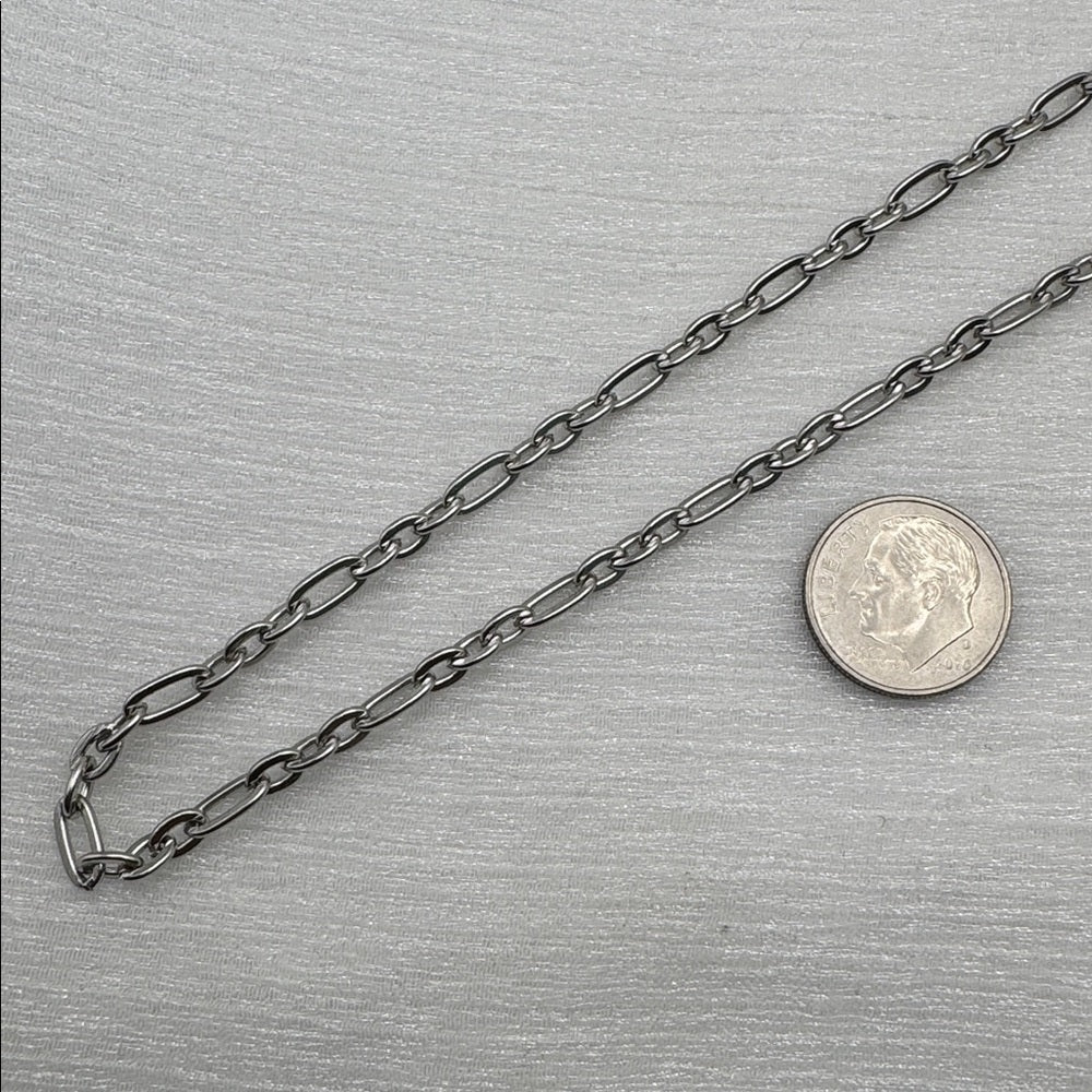 4mm Silver Mixed Paperclip Chain
