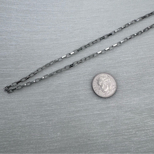 2.5mm Silver Geometric Paperclip Chain