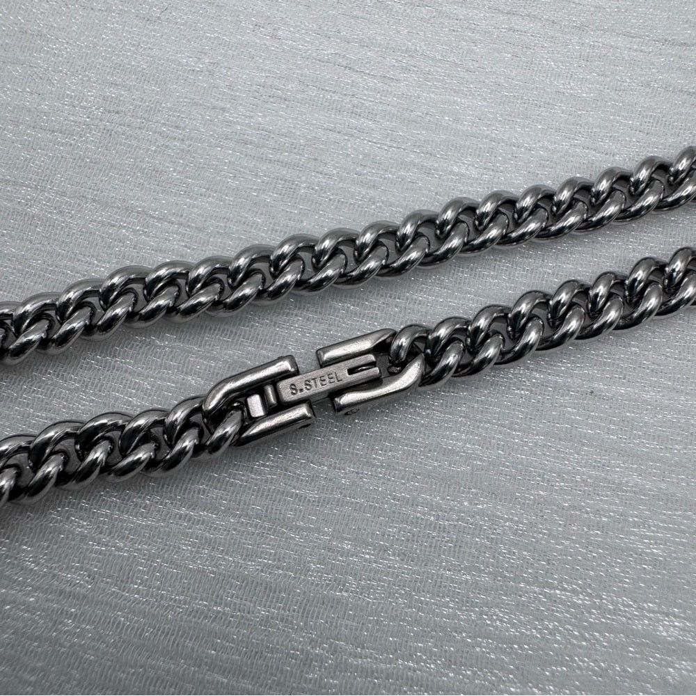 4mm Silver Cuban Link Chain w/ Box Clasp