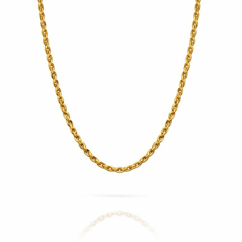 2.5mm Gold Oval Link Cable Chain