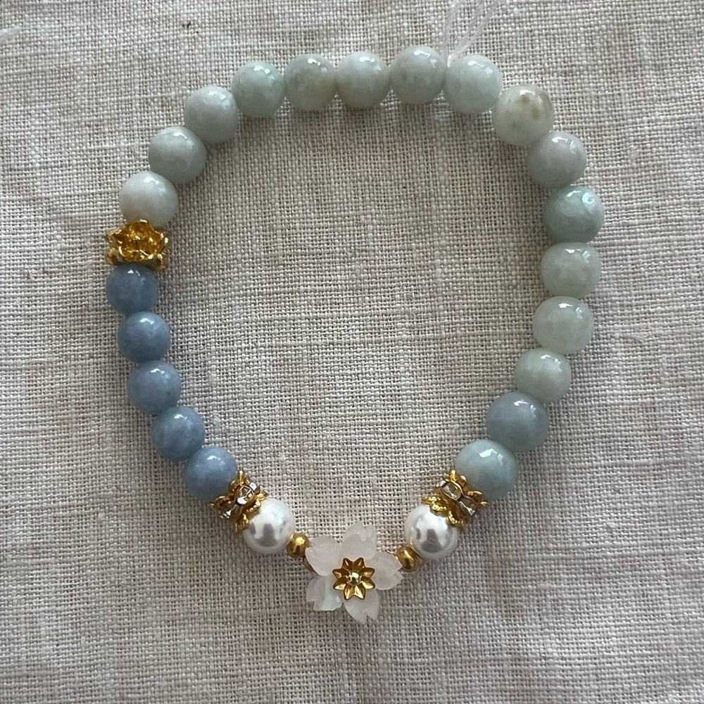 Style 43 Stretchy Beaded Jade Bracelet