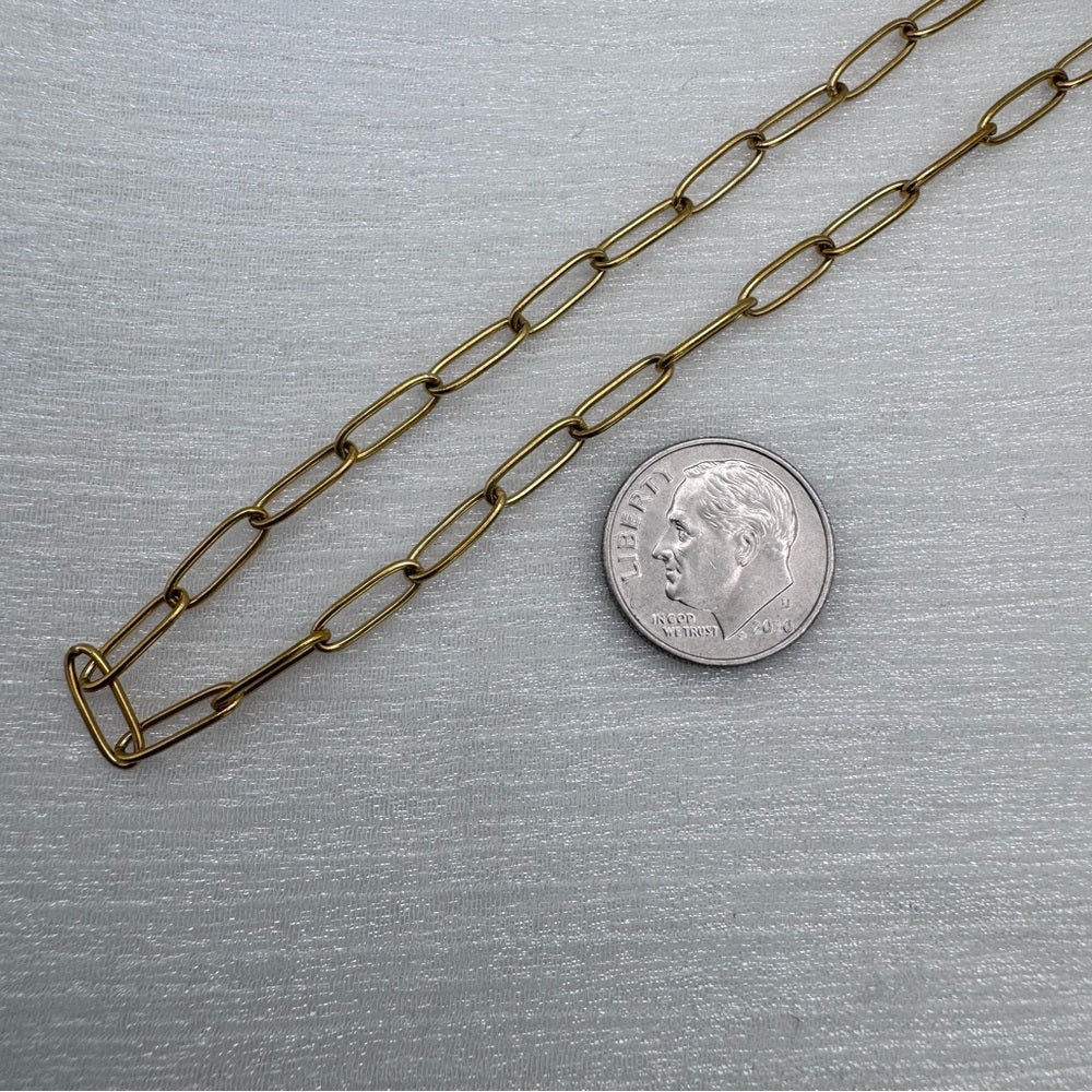 3.5mm Gold Paperclip Link Chain