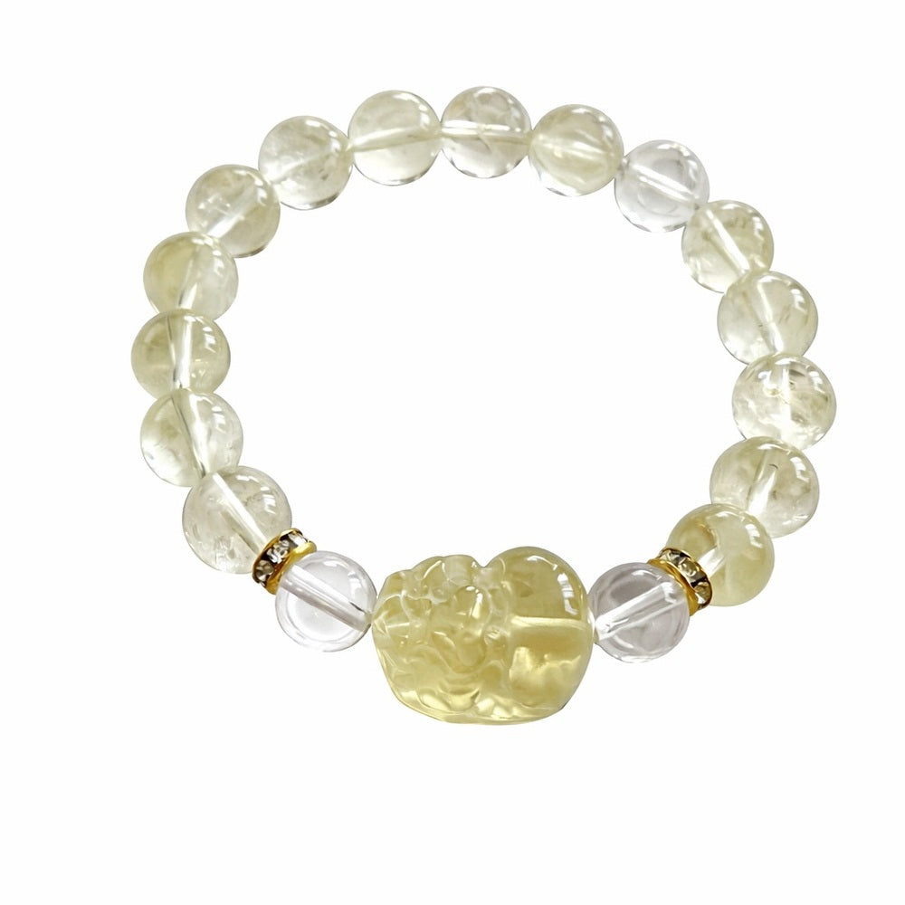 Lemon Quartz Gemstone Stretchy Bracelet