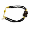 Angel Bear Black Spinel Gold Adjustable Bracelet