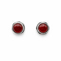 Round Hexagon Carnelian Stud Earrings