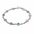 Swiss Blue Crystal Diamond Bracelet 7”