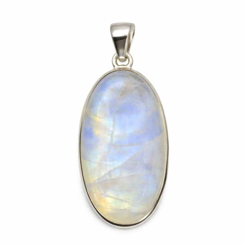 Rainbow Moonstone Oblong Pendant