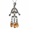 Marcasite and Swarovski Crystal Chandelier Pendant