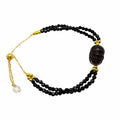 Moodeng Black Spinel Adjustable Gold Bracelet