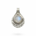Rainbow Moonstone Layered Teardrop Pendant