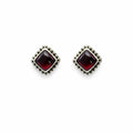 Purple Garnet Square Stud Earrings