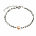 Golden Pearl Silver Bracelet