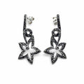 Marcasite Flower Dangle Earrings