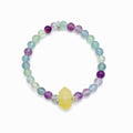 Rainbow Fluorite & Lemon Quartz Gemstone Strecthy Bracelet