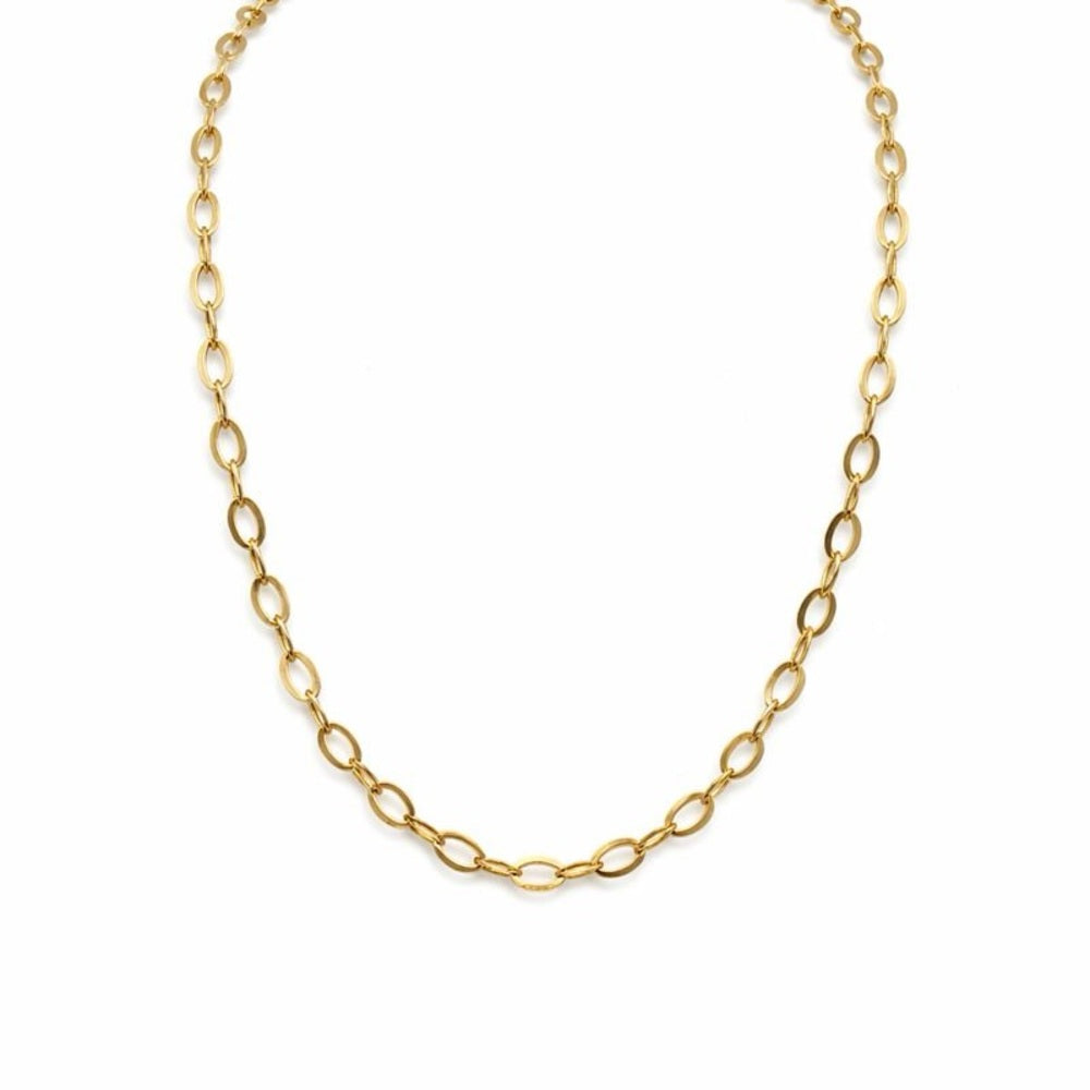 Solid 14k Gold Large Rolo Chain Necklace