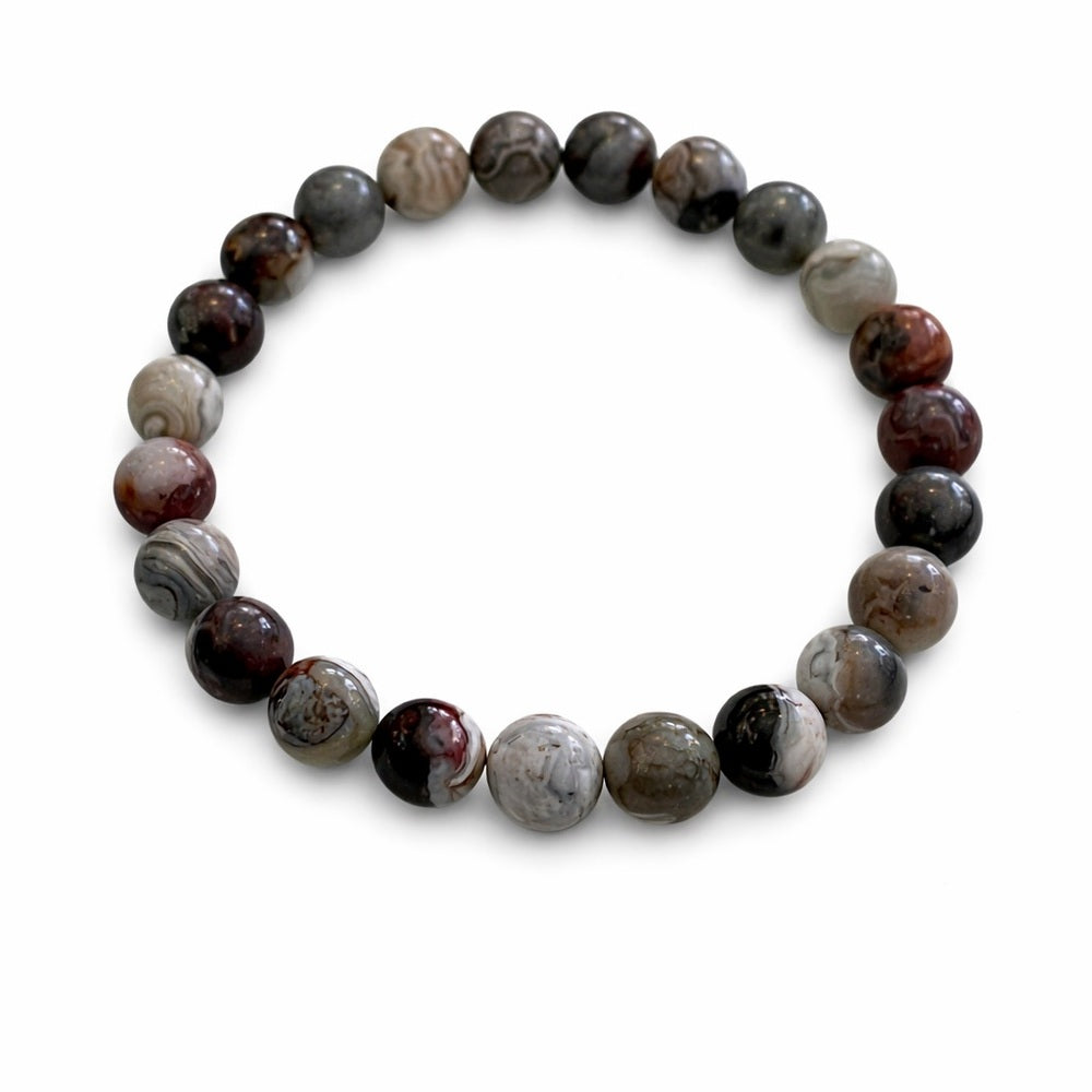Mexican Crazy Lace Agate Stretchy Bracelet
