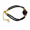 Bunny Black Spinel Adjustable Gold Bracelet