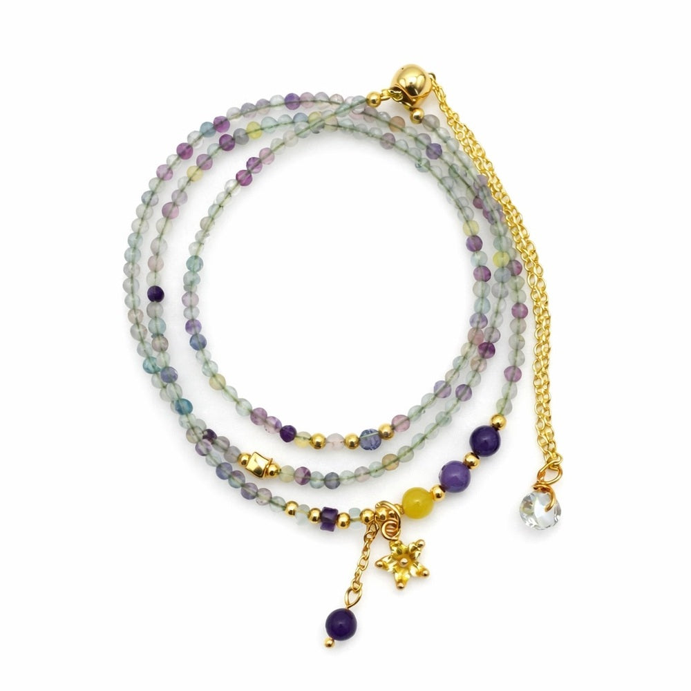 Rainbow Fluorite Adjustable Necklace 20” and 5” extender