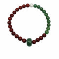 Green & Red Jade Stretchy Bracelet