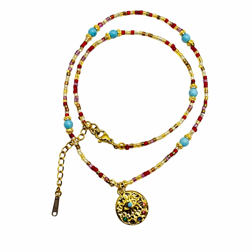 Mixed Stone Evil Eye Necklace Style #30