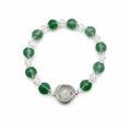 Green Aventurine & Clear Quartz Gemstone Stretchy Bracelet