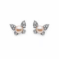 Butterfly Pearl Stud Earrings