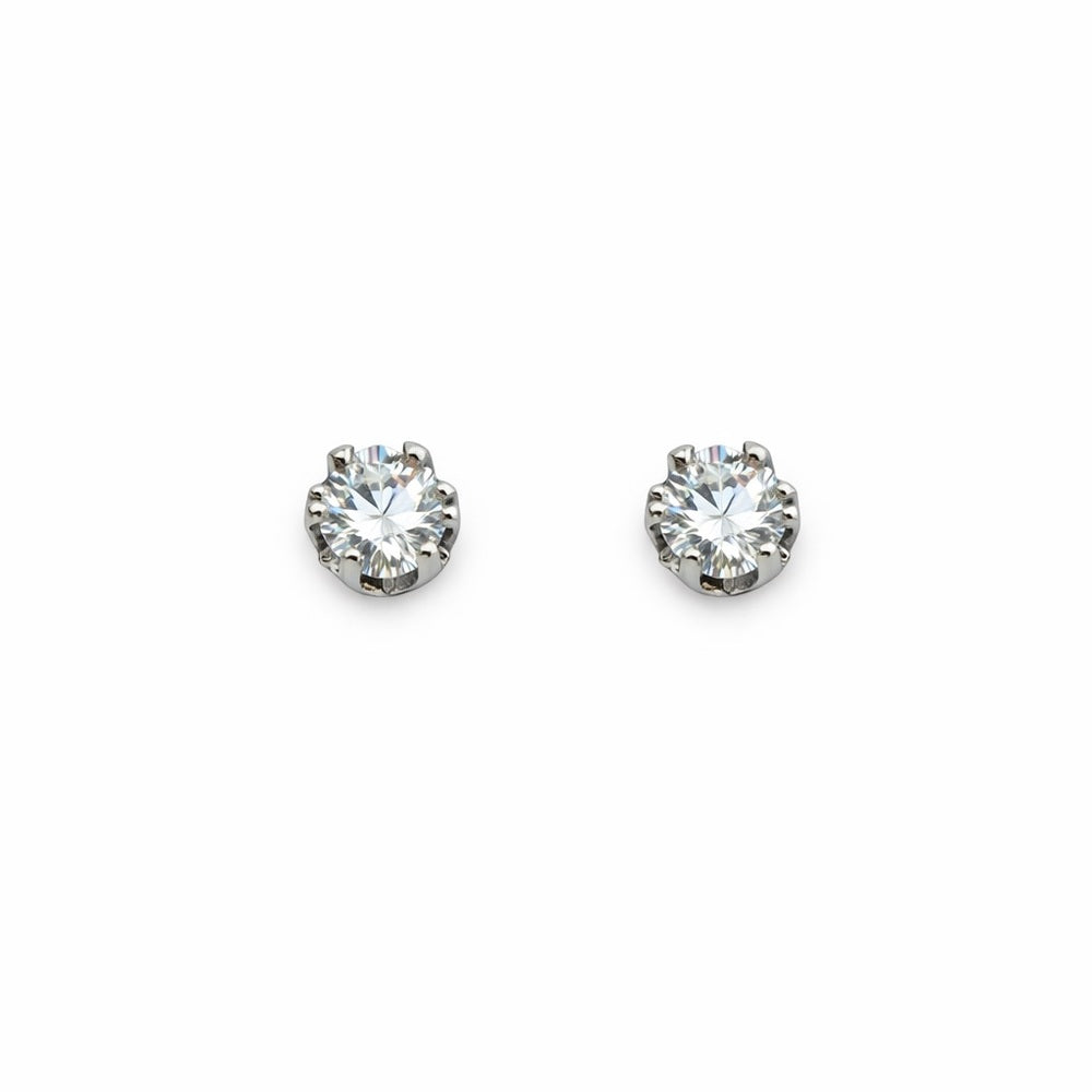 1 CT Total Moissanite Solitaire Snowflake Stud Earrings