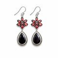 Garnet Floral Earrings