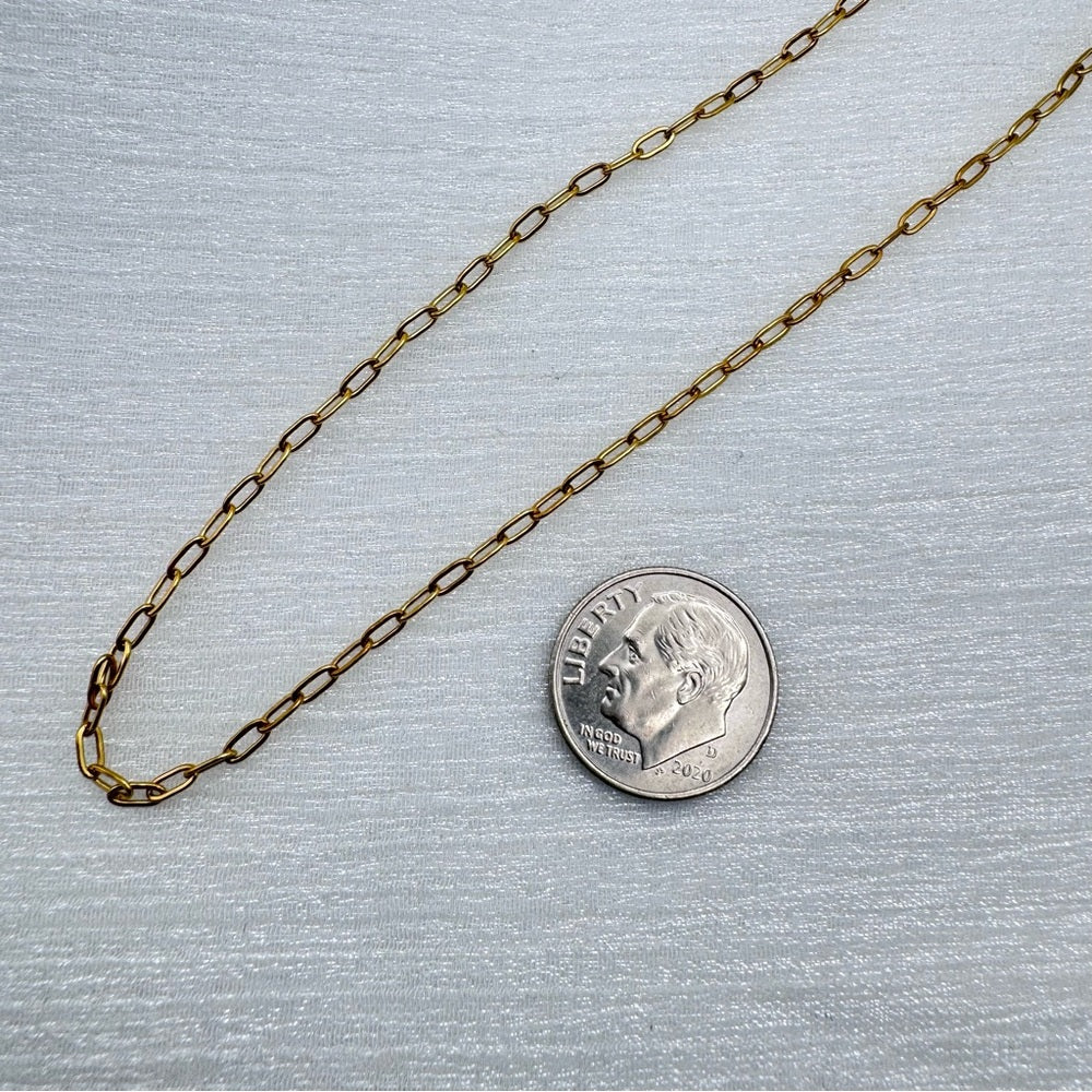 2mm Gold Mircro Paperclip Chain Link