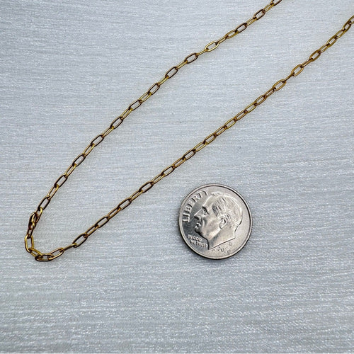 2mm Gold Mircro Paperclip Chain Link